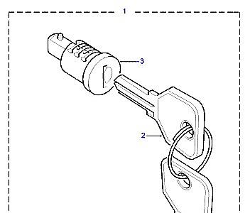 C01005 BARREL LOCK & KEYS  Defender (L316)