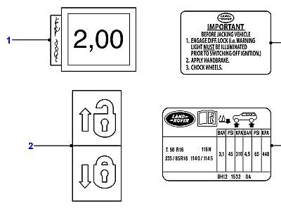 C01010 BODY WARNING LABELS  Defender (L316)
