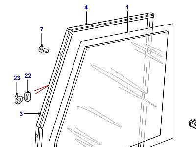 C01095 FRONT DOOR GLASS AND REGULATOR  Defender (L316)