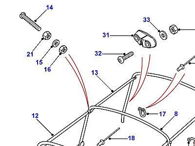 C01180 HOODSTICKS - BULKHEAD FIXING  Defender (L316)
