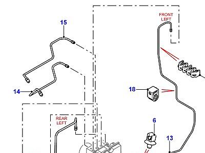 E04011 ПЕРЕДНИЕ ТОРМОЗНЫЕ ТРУБОПРОВОДЫ  Defender (L316)
