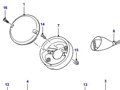 O01055 LAMPS REAR - INDICATOR,FOG,REVERSE  Defender (L316)
