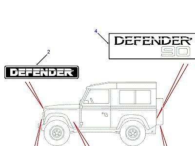 C01120 DECALS & BADGES- 90-FROM (V) HA455946  Defender (L316)