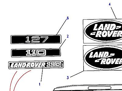 C01130 DECALS & BADGES-110/130-TO (V) GA455945  Defender (L316)