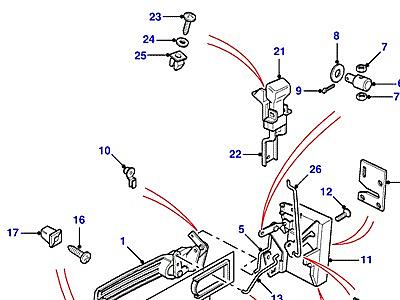 C01185 FRONT DOOR LATCH MECHANISM-FROM (V) AA270227  Defender (L316)
