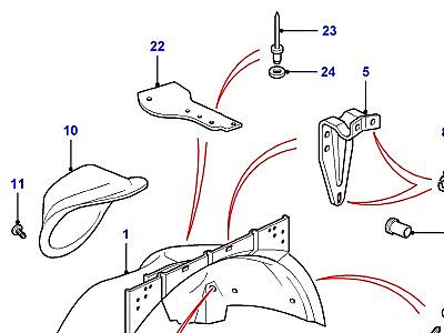 C01210 FRONT WHEELARCH & EYEBROW-GALVANIZED  Defender (L316)