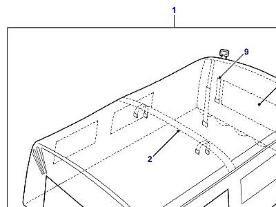 C01270 HOOD ASSY CANVAS - BULKHEAD FIXING  Defender (L316)