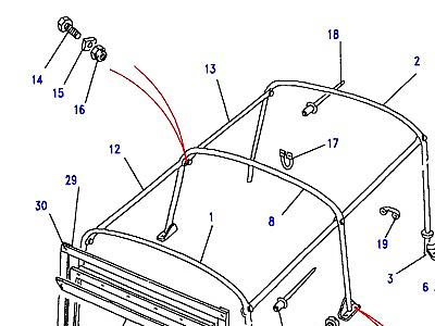 C01330 HOODSTICKS - CAB FIXING  Defender (L316)