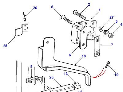 C01555 REAR SIDE DOOR HINGES & CHECK STRAP  Defender (L316)