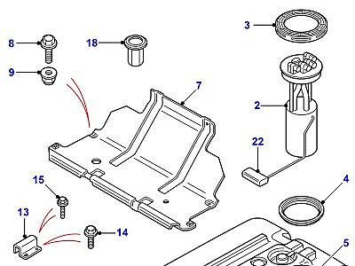 I02260 FUEL TANK PUMP AND MOUNTINGS  Defender (L316)