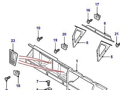 K01100 ПАНЕЛЬ ПРИБОРОВ MOULDING-FROM (V) 2A000001  Defender (L316)