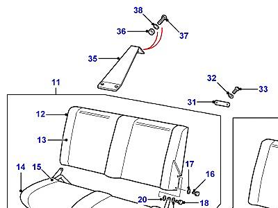 N02055 REAR FORWARD FACING-SPLIT  Defender (L316)