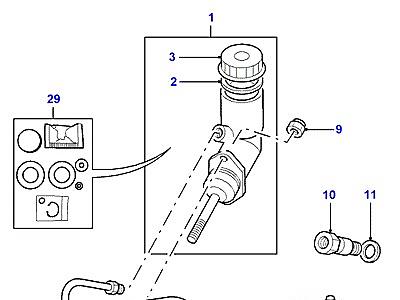 S01030 CLUTCH MASTER CYLINDER & PIPES  Defender (L316)