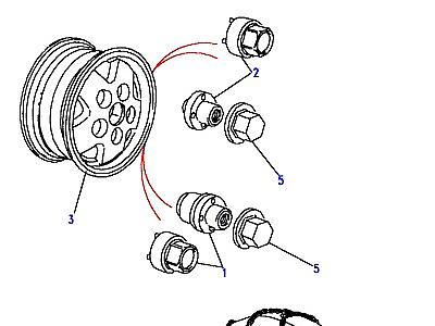 A01195 WHEELS, TYRES, LOCKING WHEELNUTS &  Discovery 1 (L25)