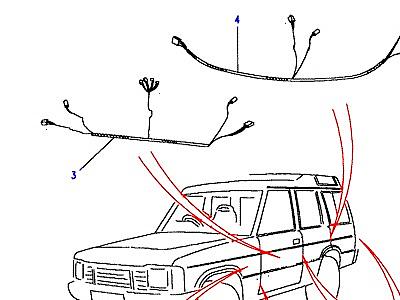 D02060 HARNESS - DOORS AND TAILDOOR  Discovery 1 (L25)