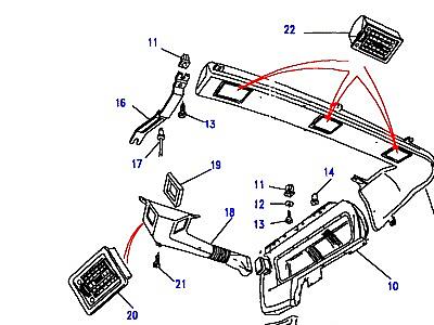 F01070 REAR AIR CON-DUCTS & VENTS  Discovery 1 (L25)