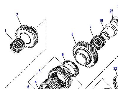 J02050 MAINSHAFT GEARS 1ST/2ND/5TH  Discovery 1 (L25)