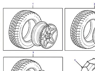 A01165 WHEELS, TYRES, LOCKING WHEELNUTS &  Discovery 2 (L50)
