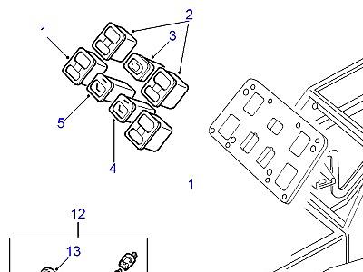 D09030 SWITCHES CONSOLE & REAR DOOR  Discovery 2 (L50)