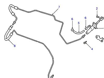 R01015 CLUTCH MASTER CYLINDER & PIPES  Discovery 2 (L50)