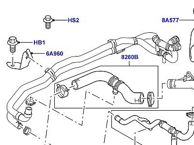 302ABIF ТРУБОПРОВОДЫ И ШЛАНГИ СИСТЕМЫ ОХЛАЖДЕНИЯ, 4.4 AJ БЕНЗИН V8  Discovery 3 (L319)