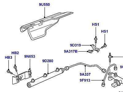 303ACG3 ТОПЛИВНЫЕ ФОРСУНКИ И ТРУБОПРОВОДЫ 2.7 ДИЗЕЛЬ V6  Discovery 3 (L319)