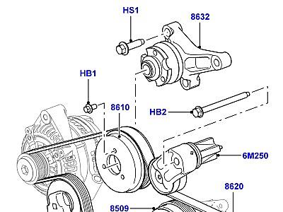304ADI6 ШКИВЫ И ПРИВОДНЫЕ РЕМНИ 3.0 ДИЗЕЛЬ 24V DOHC TC ПЕРЕДНИЙ  Discovery 3 (L319)