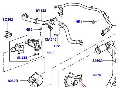 302ABI6 ТРУБОПРОВОДЫ И ШЛАНГИ СИСТЕМЫ ОХЛАЖДЕНИЯ, 3.0 ДИЗЕЛЬ 24V DOHC TC  Discovery 4 (L319)