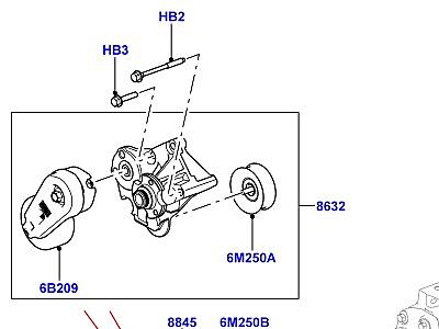 304ADK7 ШКИВЫ И ПРИВОДНЫЕ РЕМНИ 3.0L DOHC GDI SC V6 БЕНЗИН, ВТОРИЧНЫЙ ПРИВОД  Discovery 4 (L319)