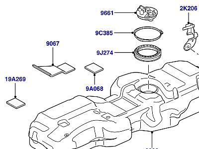 323AJJ3 ТОПЛИВНЫЙ БАК И СОПУТСТВУЮЩИЕ ЭЛЕМЕНТЫ 2.7 ДИЗЕЛЬ V6 АВТОМОБИЛИ С ОРИГИНАЛЬНЫМ ТОПЛИВНЫМ БАКОМ С 3 ВЕНТИЛЯЦИОННЫМИ ТРУБОПРОВОДАМИ СТРАНИЦА А  Discovery 4 (L319)