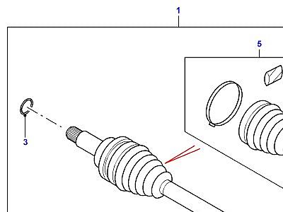 B02005 ПЕРЕДНЯЯ ВЕДУЩАЯ ПОЛУОСЬ  Freelander 1 (L314)