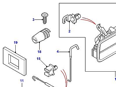 C03025 HANDLE & LATCH-REAR SIDE DOOR  Freelander 1 (L314)