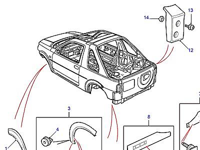 C04020 МОЛДИНГИ КУЗОВА  Freelander 1 (L314)