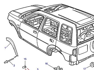 C04025 МОЛДИНГИ КУЗОВА  Freelander 1 (L314)
