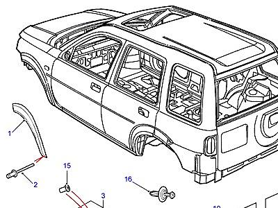 C04030 МОЛДИНГИ КУЗОВА  Freelander 1 (L314)