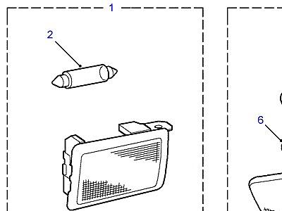 D09020 ЛАМПЫ ОСВЕЩЕНИЯ САЛОНА  Freelander 1 (L314)