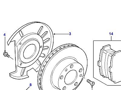 E02005 ПЕРЕДНИЕ ДИСКОВЫЕ ТОРМОЗА -FROM (V) 1A000001  Freelander 1 (L314)