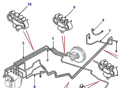E04005 ТОРМОЗНЫЕ ТРУБОПРОВОДЫ  Freelander 1 (L314)