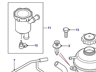 F02010 РАСШИРИТЕЛЬНЫЙ БАЧЕК И ШЛАНГИ  Freelander 1 (L314)