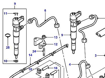 G03090 ТОПЛИВНЫЕ ФОРСУНКИ И ТРУБОПРОВОДЫ  Freelander 1 (L314)