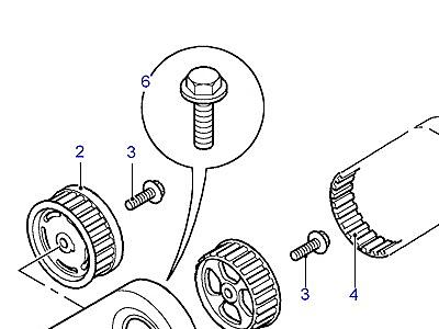 G04115 TIMING BELT, TIMING BELT COVER - REAR  Freelander 1 (L314)