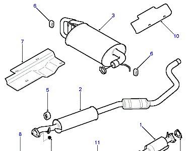 H01025 СИСТЕМА ВЫПУСКА  Freelander 1 (L314)