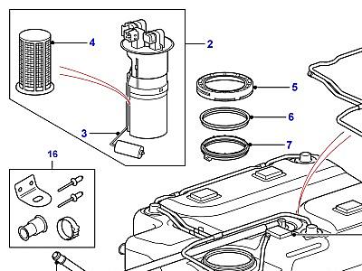 I01090 ТОПЛИВНЫЙ БАК И СОПУТСТВУЮЩИЕ ЭЛЕМЕНТЫ  Freelander 1 (L314)