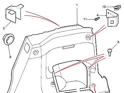 K01135 LOADSPACE QUARTER TRIM  Freelander 1 (L314)