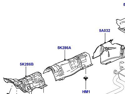 322AJF2 ТЕПЛОЗАЩИТНЫЕ ЭКРАНЫ СИСТЕМА ВЫПУСКА ОТРАБОТАВШИХ ГАЗОВ 2.2 SINGLE TURBO ДИЗЕЛЬ  Freelander 2 (L359)