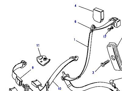 L01015 SEAT BELT В СБОРЕ -REAR  Range Rover Classic
