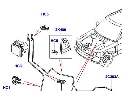 215AEW ПЕРЕДНИЕ ТОРМОЗНЫЕ ТРУБОПРОВОДЫ  Range Rover (L322)