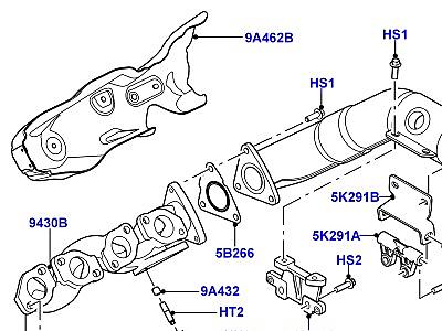 300AARE ВЫПУСКНОЙ КОЛЛЕКТОР 4.4L DOHC ДИЗЕЛЬ V8 DITC  Range Rover (L322)