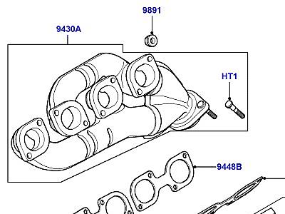 300AARG ВЫПУСКНОЙ КОЛЛЕКТОР 4.4 БЕНЗИН V8 DOHC  Range Rover (L322)
