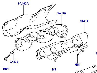 300AASI ВЫПУСКНОЙ КОЛЛЕКТОР 5.0L OHC SGDI SC V8 БЕНЗИН  Range Rover (L322)